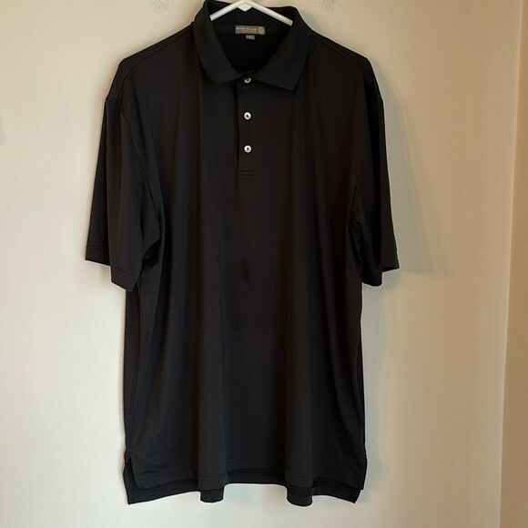 Peter Millar Men Summer Comfort Black short sleeve golf performance polo XL GUC - Picture 1 of 10